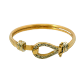 9CT Pre-owned Stone Set Baby Hook & Loop Bangle (6.4g)